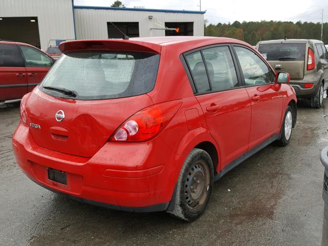 3N1BC1CP1BL420423 - 2011 NISSAN VERSA S RED photo 4