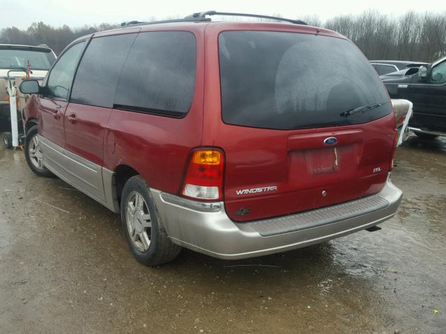 2FMZA56453BB79307 - 2003 FORD WINDSTAR S RED photo 3