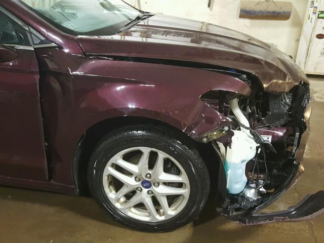 3FA6P0HR2DR250067 - 2013 FORD FUSION SE PURPLE photo 9