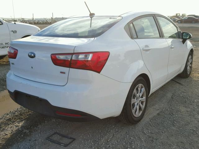 KNADM4A34D6192951 - 2013 KIA RIO LX WHITE photo 4