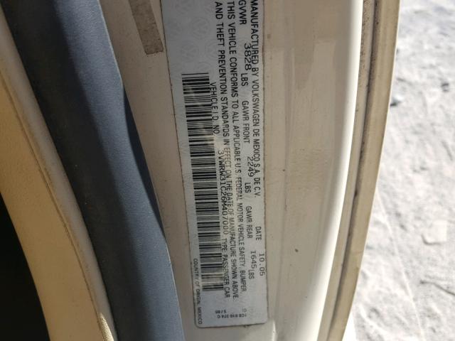 3VWRW31C26M407000 - 2006 VOLKSWAGEN NEW BEETLE Krem foto 10