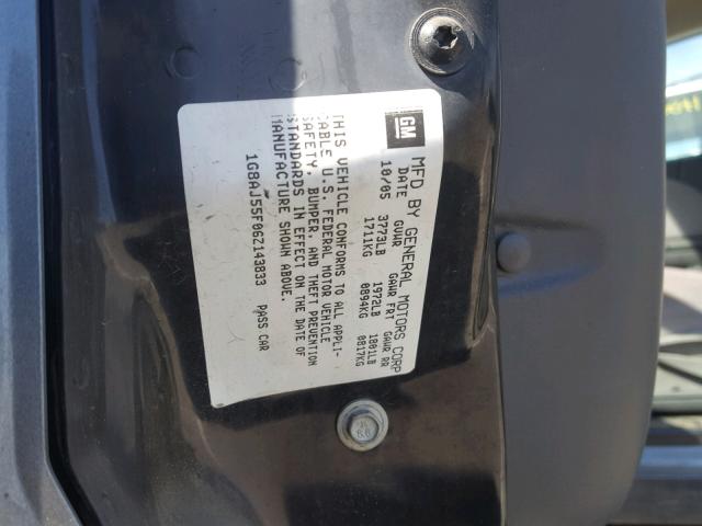 1G8AJ55F06Z143833 - 2006 SATURN ION LEVEL SILVER photo 10