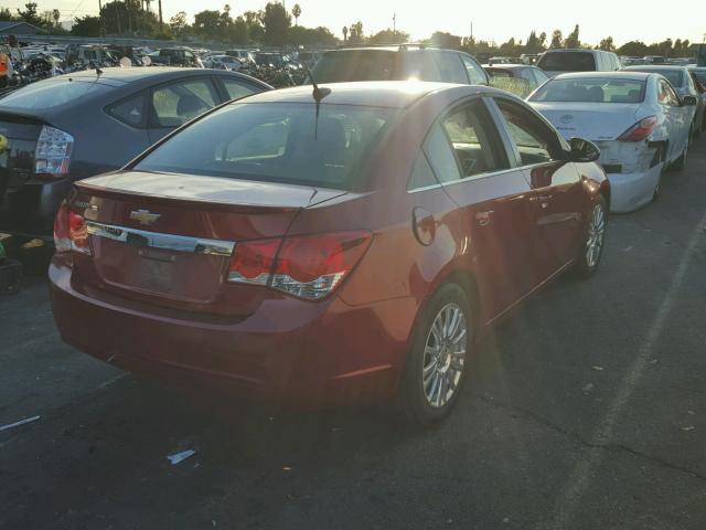 1G1PJ5S96B7307616 - 2011 CHEVROLET CRUZE ECO RED photo 4