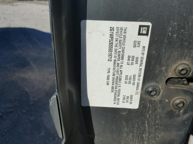 2G1WF52E659318712 - 2005 CHEVROLET IMPALA 灰色 照片 10