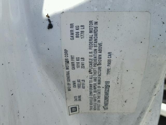 1G1NE52M5W6228918 - 1998 CHEVROLET MALIBU LS დამწვარი ფოტო 10