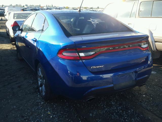 1C3CDFBB6ED768119 - 2014 DODGE DART SXT BLUE photo 3