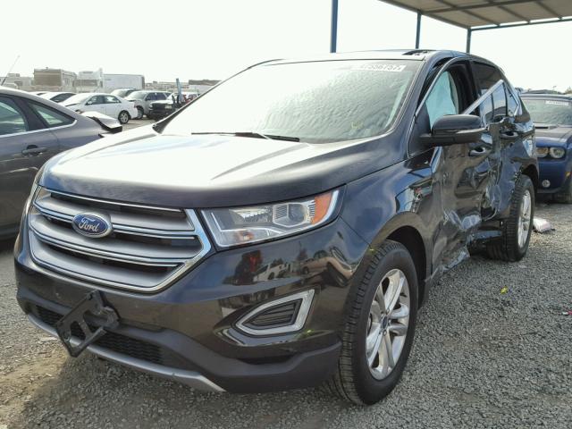 2FMTK3J9XFBB77938 - 2015 FORD EDGE SEL BLACK photo 2