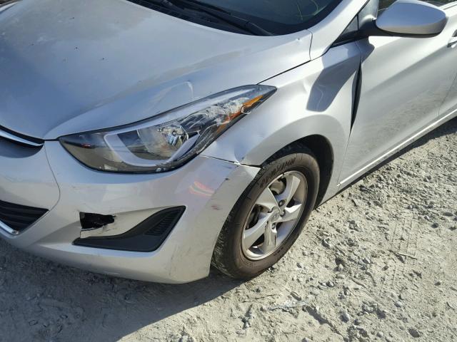 KMHDH4AE8EU170551 - 2014 HYUNDAI ELANTRA SE SILVER photo 9