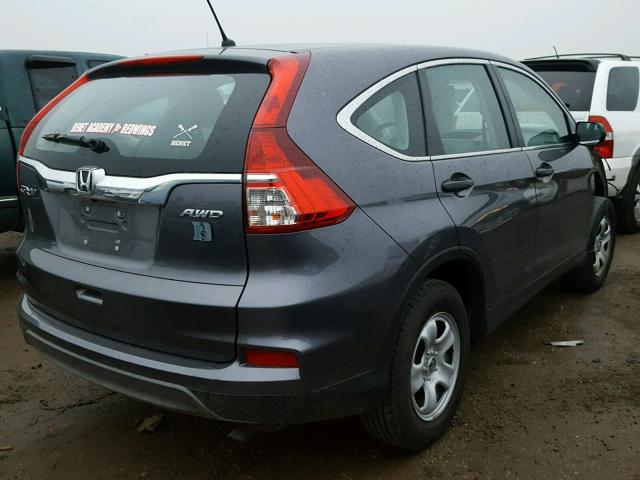 5J6RM4H36FL063008 - 2015 HONDA CR-V LX GRAY photo 4