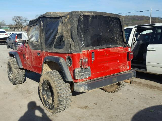 1J4FY29P9VP422274 - 1997 JEEP WRANGLER / RED photo 3