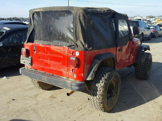 1J4FY29P9VP422274 - 1997 JEEP WRANGLER / RED photo 4