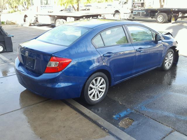 19XFB2F84CE343936 - 2012 HONDA CIVIC EX BLUE photo 4