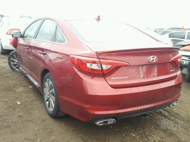 5NPE34AF3FH122189 - 2015 HYUNDAI SONATA SPO RED photo 3