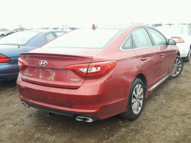 5NPE34AF3FH122189 - 2015 HYUNDAI SONATA SPO RED photo 4