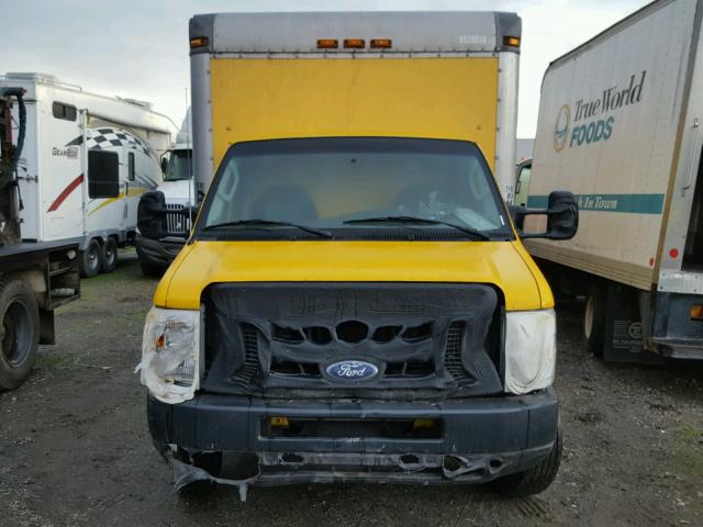 1FDWE35L08DA76012 - 2008 FORD ECONOLINE YELLOW photo 9