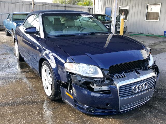 WAUAF48H57K019661 - 2007 AUDI A4 2.0T CA BLUE photo 1