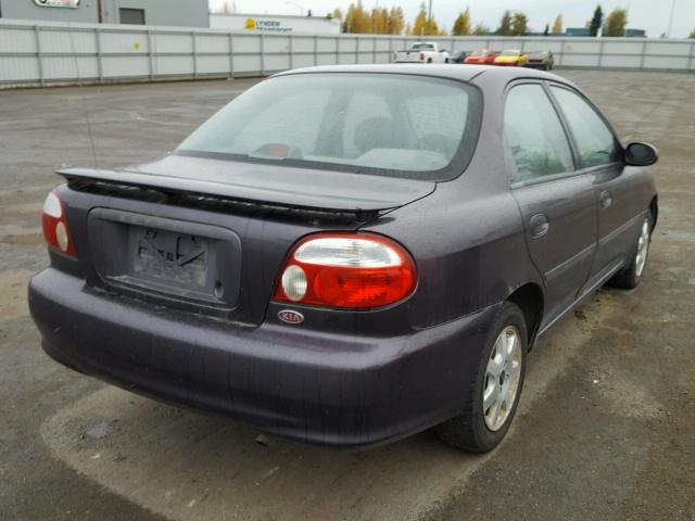 KNAFB1215Y5867664 - 2000 KIA SEPHIA BAS PURPLE photo 4