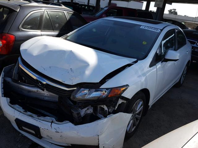 19XFB2F94CE337675 - 2012 HONDA CIVIC EXL WHITE photo 2