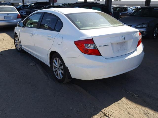 19XFB2F94CE337675 - 2012 HONDA CIVIC EXL WHITE photo 3