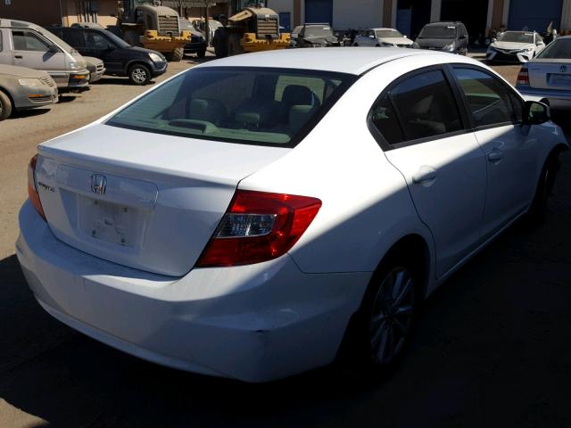 19XFB2F94CE337675 - 2012 HONDA CIVIC EXL WHITE photo 4