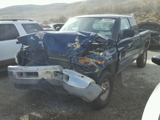 1B7HF13Z01J213320 - 2001 DODGE RAM 1500 BLUE photo 2