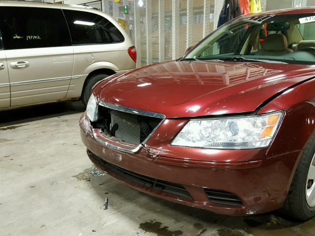 5NPET46F99H562625 - 2009 HYUNDAI SONATA GLS MAROON photo 10