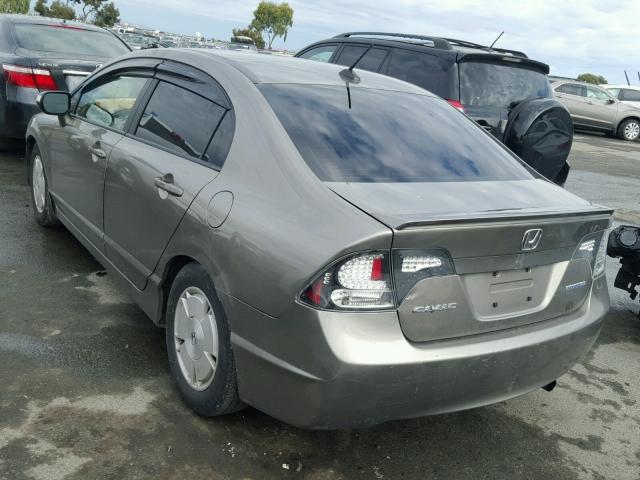 JHMFA36218S013145 - 2008 HONDA CIVIC HYBR GRAY photo 3