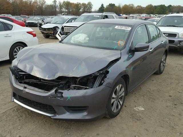 1HGCR2F30DA030441 - 2013 HONDA ACCORD LX GRAY photo 2