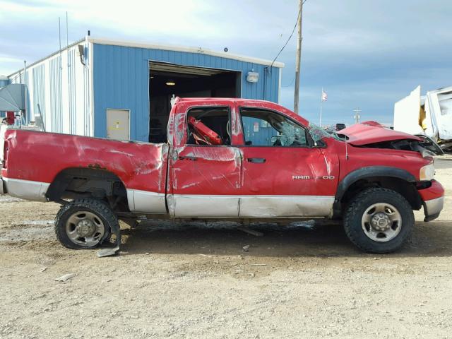 3D7KU28C14G203655 - 2004 DODGE RAM 2500 S RED photo 9