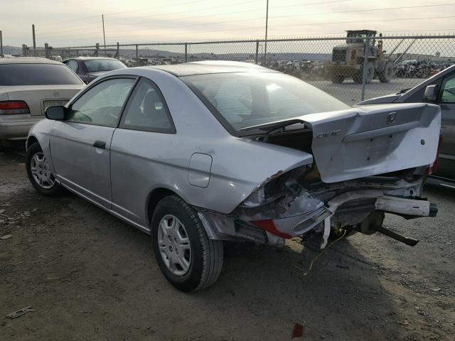 1HGEM22511L029149 - 2001 HONDA CIVIC LX SILVER photo 3