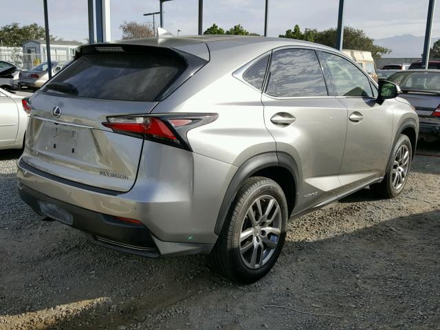 JTJYWRBZ0F2003914 - 2015 LEXUS NX 300H GRAY photo 4