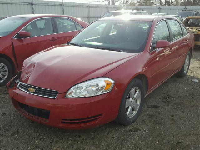 2G1WT58K281301527 - 2008 CHEVROLET IMPALA LT RED photo 2