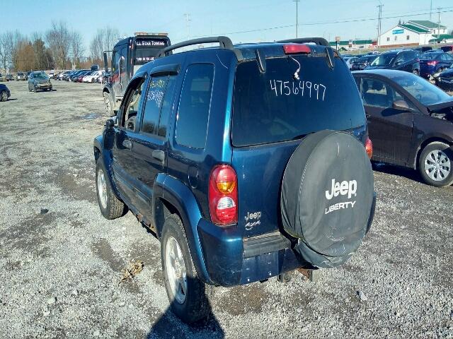 1J4GL58K33W644676 - 2003 JEEP LIBERTY LI BLUE photo 3