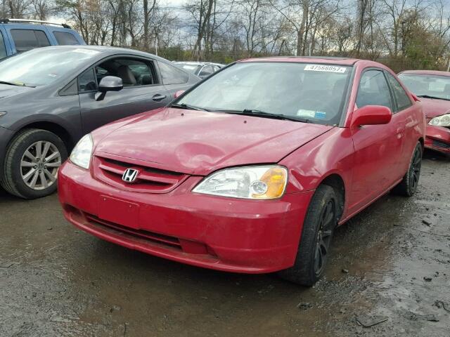 1HGEM22961L038044 - 2001 HONDA CIVIC SI RED photo 2