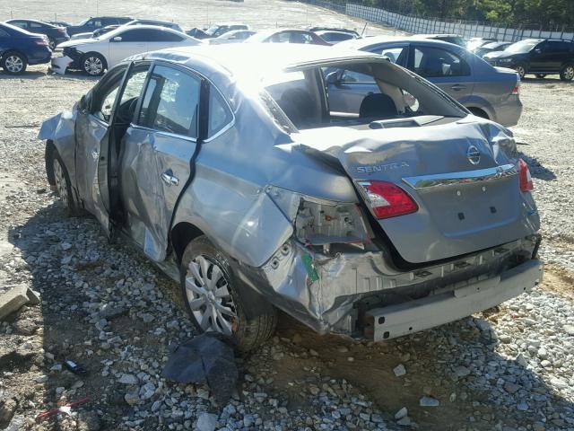 3N1AB7AP0EY257579 - 2014 NISSAN SENTRA S GRAY photo 3