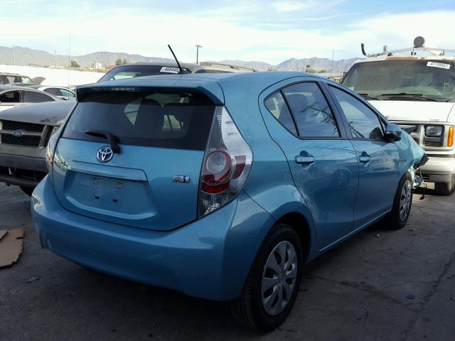 JTDKDTB35E1078703 - 2014 TOYOTA PRIUS C TEAL photo 4