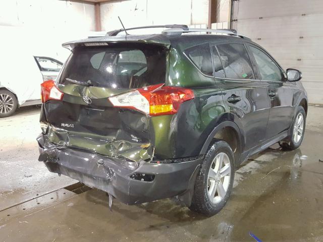 2T3RFREV3DW111142 - 2013 TOYOTA RAV4 XLE GREEN photo 4