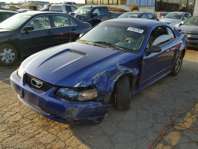 1FAFP40442F202751 - 2002 FORD MUSTANG BLUE photo 2