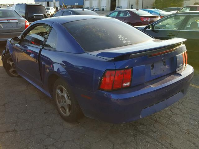 1FAFP40442F202751 - 2002 FORD MUSTANG BLUE photo 3