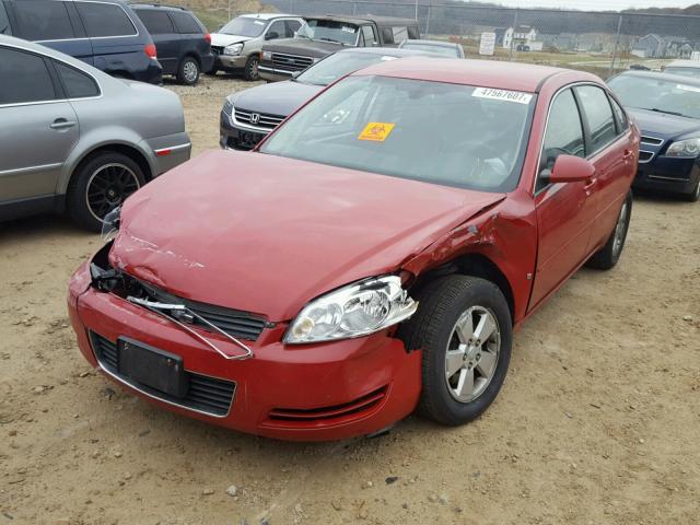 2G1WT55N681311623 - 2008 CHEVROLET IMPALA LT RED photo 2