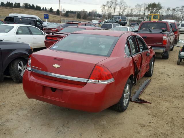 2G1WT55N681311623 - 2008 CHEVROLET IMPALA LT RED photo 4