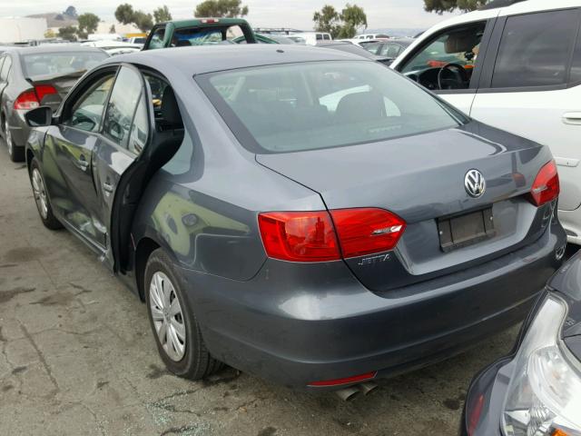 3VW1K7AJ2EM358958 - 2014 VOLKSWAGEN JETTA BASE GRAY photo 3