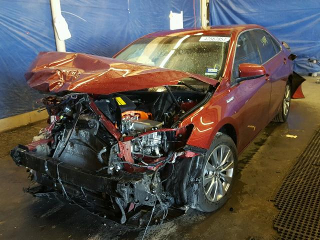 4T1BD1FK7FU157694 - 2015 TOYOTA CAMRY HYBR RED photo 2