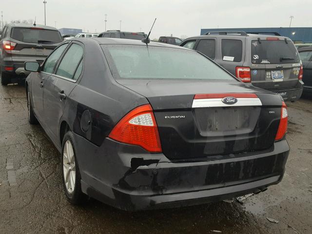 3FAHP0JA4CR375468 - 2012 FORD FUSION SEL BLACK photo 3