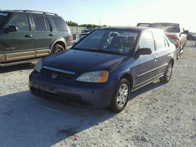 2HGES16553H543497 - 2003 HONDA CIVIC LX BLUE photo 2