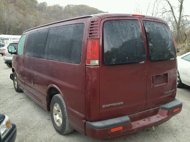 1GNFG65R911215489 - 2001 CHEVROLET EXPRESS G1 BURGUNDY photo 3