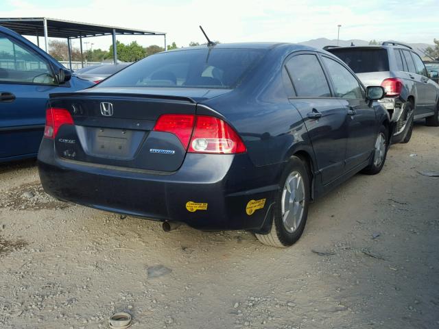 JHMFA362X7S004815 - 2007 HONDA CIVIC HYBR BLUE photo 4