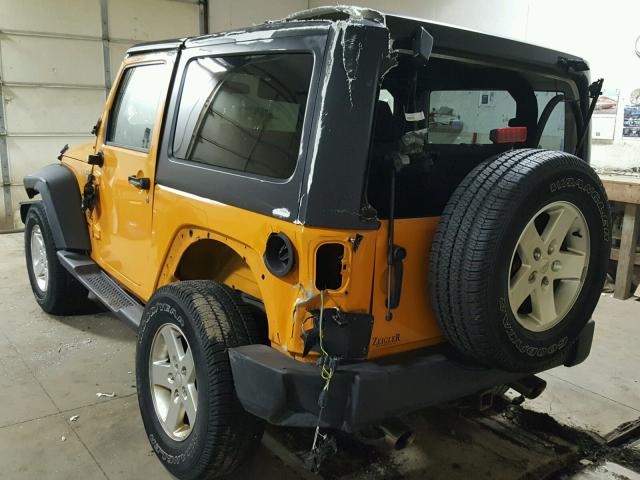 1C4AJWAG6CL207754 - 2012 JEEP WRANGLER S YELLOW photo 3