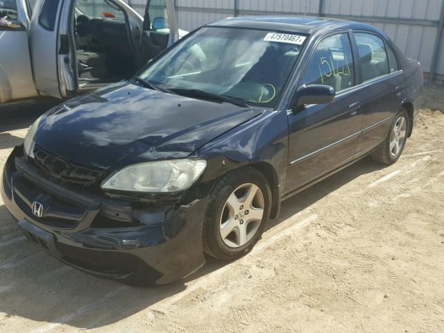 2HGES26795H501666 - 2005 HONDA CIVIC EX BLUE photo 2