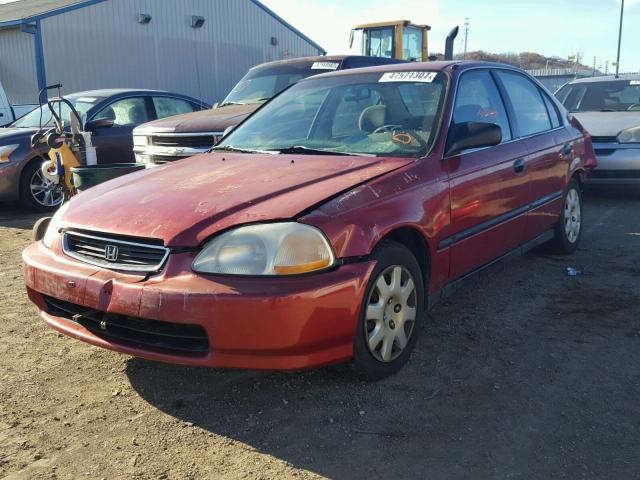 1HGEJ6677WL048775 - 1998 HONDA CIVIC LX RED photo 2